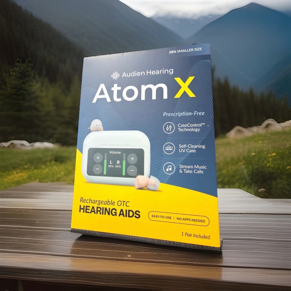 Audien Hearing ATOM X -Rechargeable OTC Hearing Aids – Latest Model Brand New