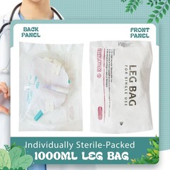 5-Pack 1000ml Leg Bag Urinary Drainage Bags with Adjustable Straps, Leak-Resi…