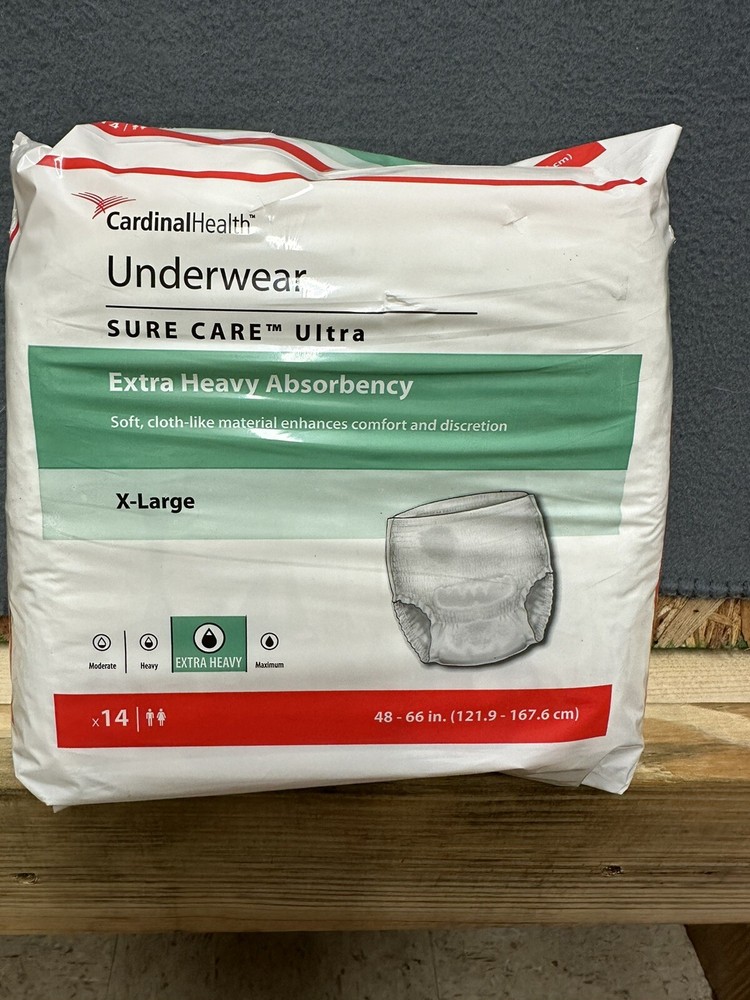 CardinalHealth Underwear 1455 Extra Heavy 14 Ct x 3PACKS (X-Large 48-66in)