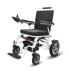 Foldable Aluminum Electric Wheelchair Max 300lbs,12AH Battery with Dual Motor