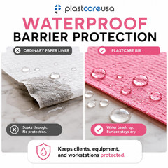 Pink Disposable Dental Bibs 13″X18″ – 3 Ply Waterproof Tattoo Bib Sheet for Pati