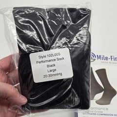 Medical Grade Compression Performance Socks 20-30mmHg SZ LG Black Unisex