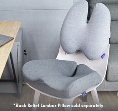 Cushion Lab Patented Pressure Relief Seat Cushion for Long Sitting Hours, Gray