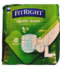 FitRight Extra Comfort Air Disposable Adult Briefs – 20 Pack LG 44 – 56 in