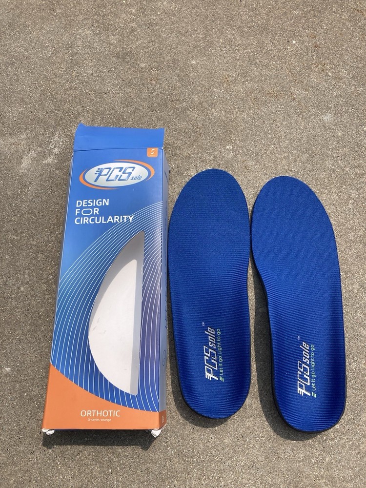 PCS Sole Orthotic Insoles Relieves Foot Pain Men’s 6 Women’s 8 Arch Support Blue