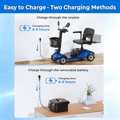 Pro 4 Wheel Mobility Scooter Power Wheel Chairs Electric Device Travel Blue