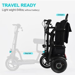 Portable Double Motor 700W 3-Wheels Folding Electric Power Mobility Scooter