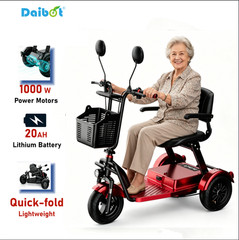 Daibot 3 Wheel Folding E Trike 1000W Electric Scooter Senior Removable Battery