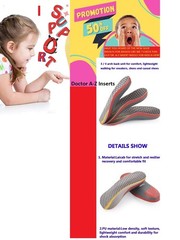 Dr. A-Z Kids 3/4 Custom Feet Orthotic Gel Insole Shoe Inserts (Pair) 7 inches