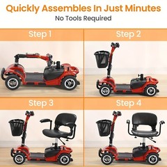 4 Wheels Mobility Scooter Power Folding Electric Wheel for All Terrain Travel US