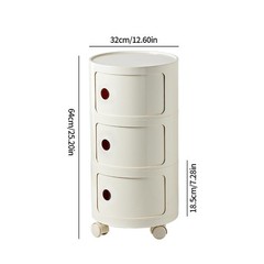 Supsoftlife Round Nightstand Storage Modern Style Side Table Small Cupboard