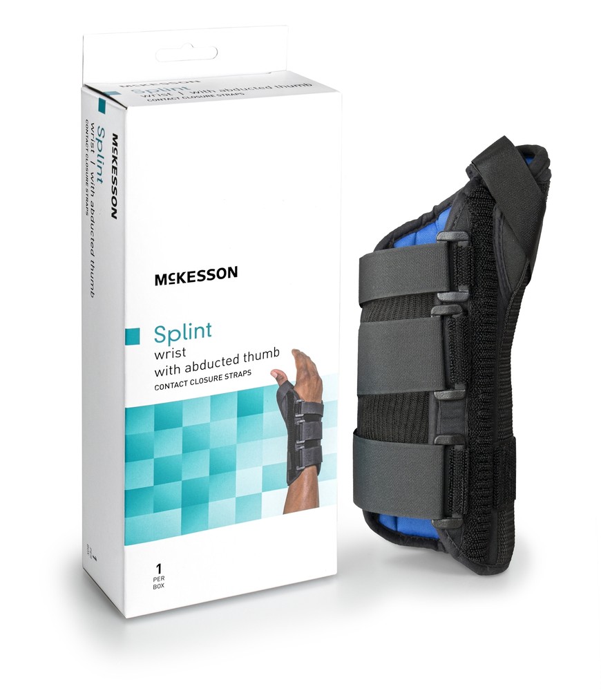 McKesson Hook and Loop Strap Wrist Brace with Abducted Thumb for Left Hand