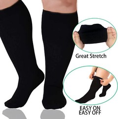 Plus Size Compression Socks Wide Calf for Women&Men Toeless Stocking for Circula
