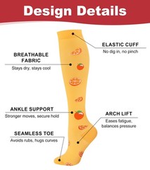 Dorobios Compression Socks for Women Men 15-20 mmHg Small-Medium, 04 Fruit 1