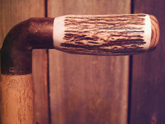 RED STAG walking stick cane TAPERED HICKORY wood shaft custom made in the USA