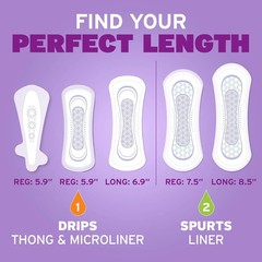 Poise Daily Incontinence Liners, Size 2, Regular Length Very Light, 126 ct
