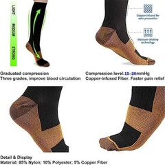 Support Stockings for Men & Women- 3X Everyday Use Copper Compression Socks