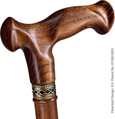Handmade Ergonomic Wooden Walking Cane for Men Women Seniors Caramel 36 Inches