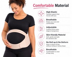 3 in 1 Maternity Support Belt Pregnancy Belly Band Back Brace Beige L XL 2XL