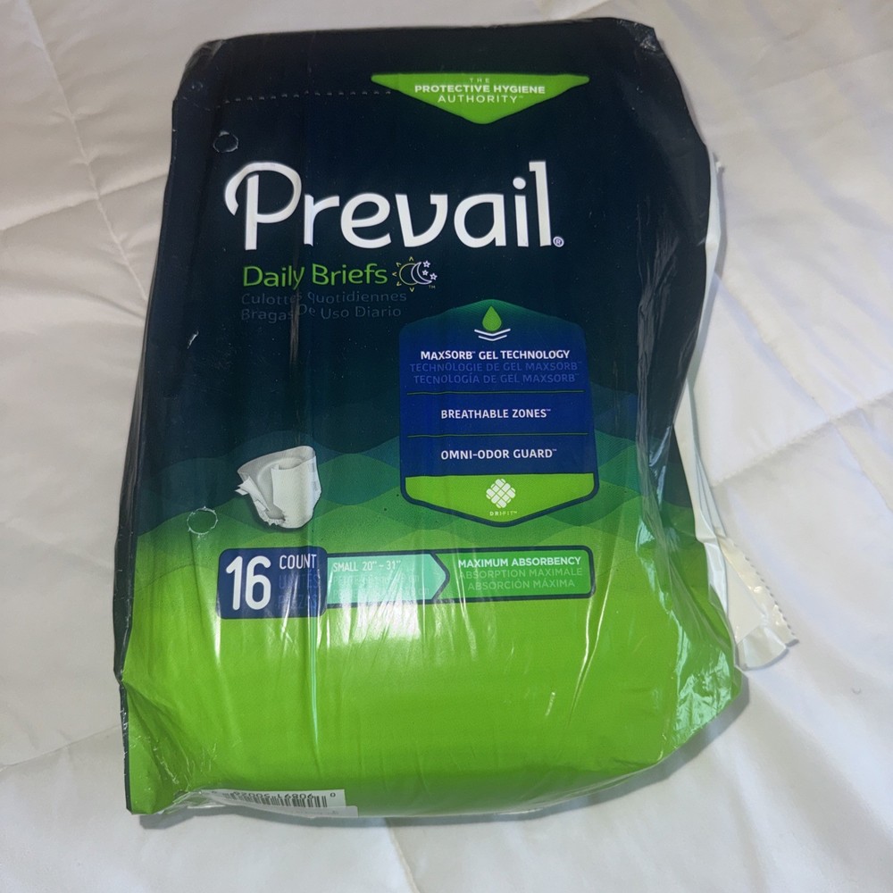 Prevail Daily Briefs Discreet Adult SM 20-31” Incontinence Underwear 16ct