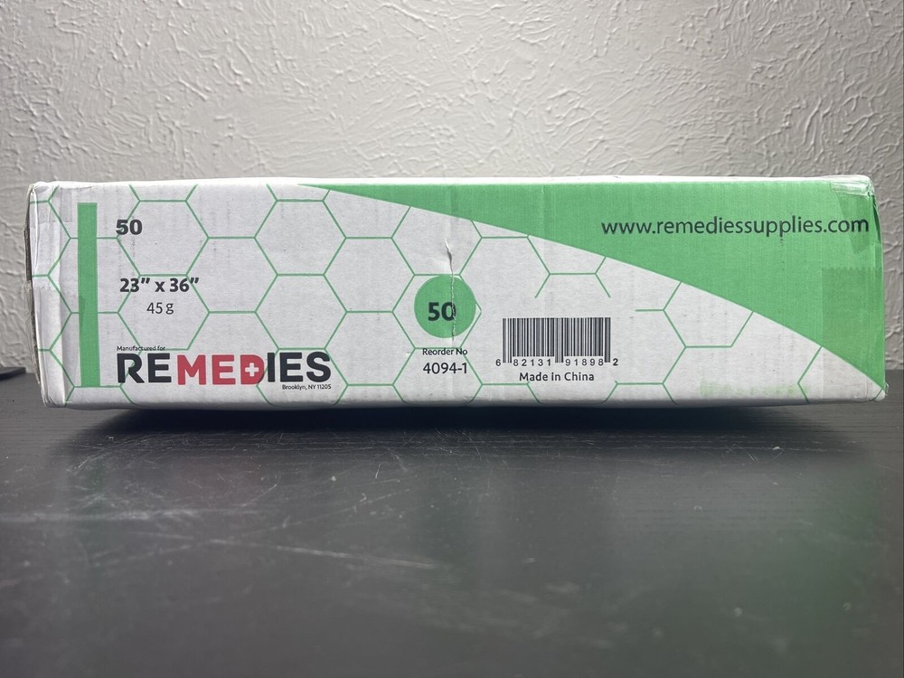 REMEDIES Disposable Underpad 23 X 36 Inches Ultra Absorbent 45g Bed Pads 50ct