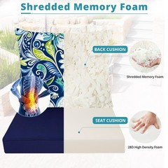 Fabuday Outdoor Chair Cushions Set – 24 x 24 Inch 24 x 24 Inch, Green Floral