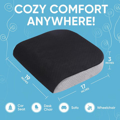 Large Memory Foam Seat Cushion 19×17 Ergonomic Office Chair Car Cushion