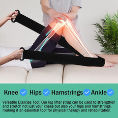 Knee Replacement Recovery Aids Kit – Leg Lifter Strap Elastic Exercise Bands for