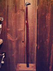 walking stick cane DEER HOOVE & NATURAL GROWN wood shaft custom made in the USA