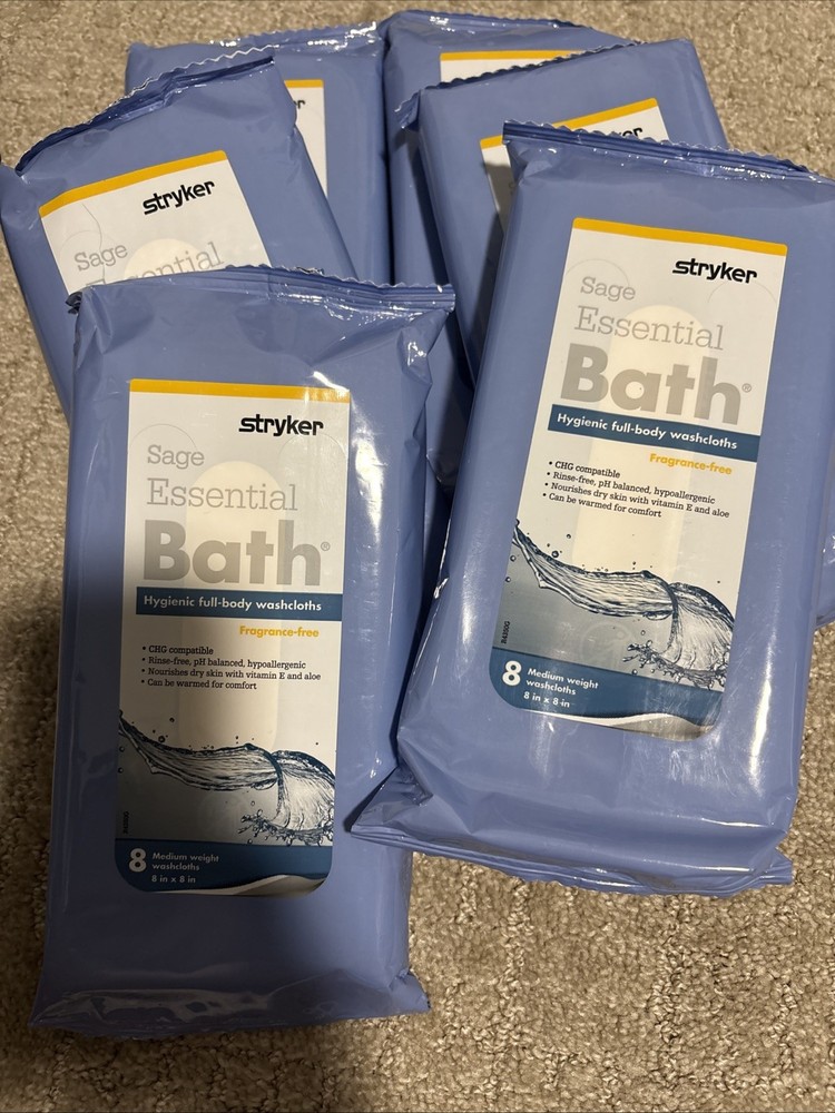 Stryker Sage Essential Bath Full-body Washcloth – Fragrance Free, 6 Packs