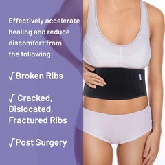 Everyday Medical Broken Rib Brace for Men & Small/Medium (Pack of 1), Black