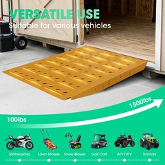 36″ x 48″ Shed Ramps Yellow Loading Ramp 1600LB Capacity Alloy Loading Dock Ramp