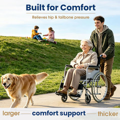 Ergonomic Seat Cushion for Office Chair Memory Foam Coccyx Pain Relief Non Slip
