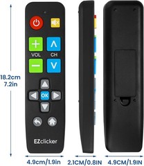 Big Button TV Remote for Seniors Universal Compatibility Easy to Use Black