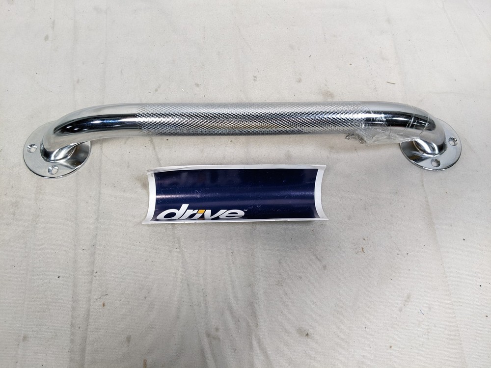 Drive Chrome Finish Knurled Steel Wall Grab Bar 16″
