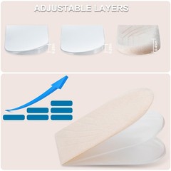 2 Pairs 3 Layers Medial & Lateral Heel Wedge Silicone Large, Multicolor