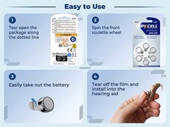 PKCELL Hearing Aid Batteries Size 312 1.45V Zinc Air Battery 60pack