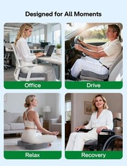 Cooling Gel Wheelchair Seat Cushion for Pain Relief, Ergonomic Tailbone & Sciati