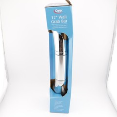 Carex 12in Wall/Bath Grab Safety Bar w texture Chrome Plate Steel (NEW IN BOX)