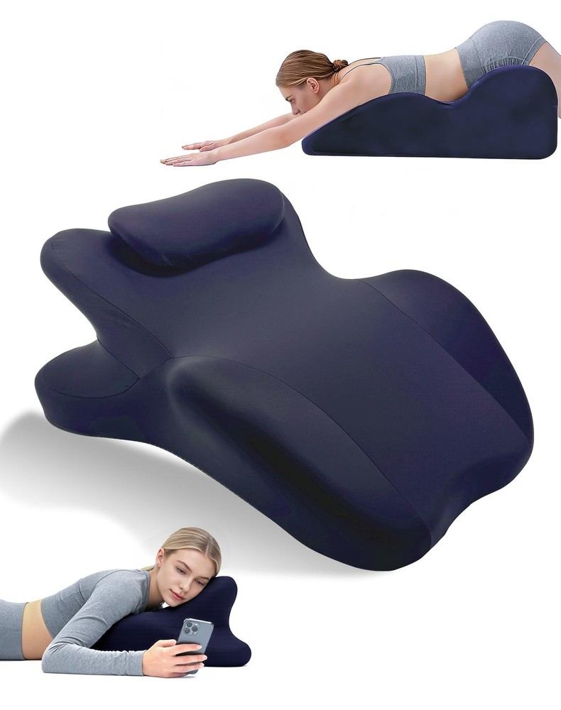 Sweet Spot Pillow, Memory Foam Medium(22.62“L×14.82“W×8.97“H), Navy Blue