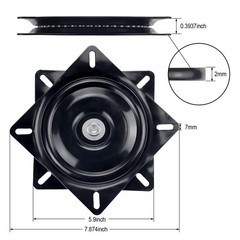 6 Inch Heavy Duty Swivel Plate, 360 Degree Rotating Turntable Base Ball Bearings