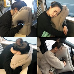 Inflatable Travel Pillow Headrest Neck Chin Support Air Cushion for Airplane Car