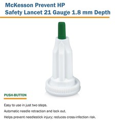 McKesson Prevent HP Safety Lancet 21 Gauge 1.8 mm Depth 1 Box(s) 100 /Box