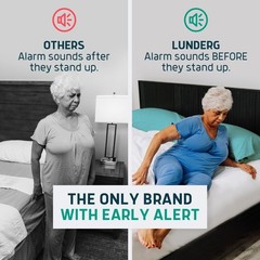 Lunderg Early Alert Bed Alarm Elderly Adults Wireless Sensor Pad/Pager Open Box