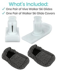 Vive Walker Ski Glides – Universal Replacement Feet – Heavy Duty, Durable