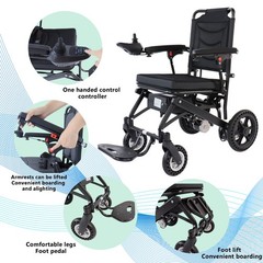 Foldable Portable Lightweight Wheelchair Electric Power Mobility Wheelchair New