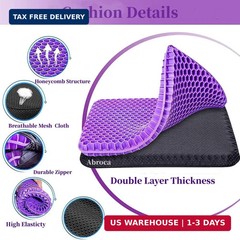 Ergonomic Gel Seat Cushion for Back and Tailbone Pain Relief – Breathable Design