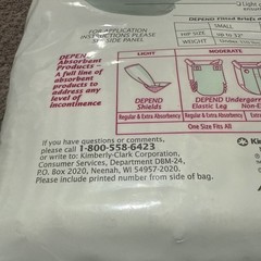 Vintage Depend 1990 Super Rare Mint Bag Size Medium Sealed 24 Diaper Deal