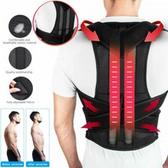 Unisex Posture Back Lumbar Waist Support Corrector Brace Shoulder Belt Girdle US