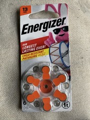 6 Energizer Hearing Aid Batteries Zinc Size 13 Orange – NIB-Exp-10/2028
